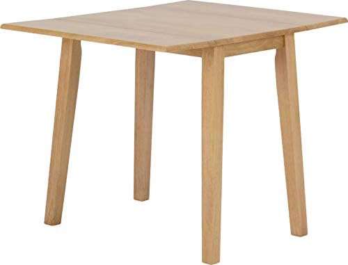 Seconique Mason Double Drop Leaf Dining Set including 2 Dining Chairs in Oak Varnish/Brown Pu, Oak Varnish/Brown Faux Leather - Image 3