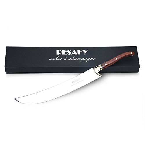 Resafy Champagne Saber with Gift Box Champagne Knife Champagne Sword Champagne Opener (Redish-Brown)