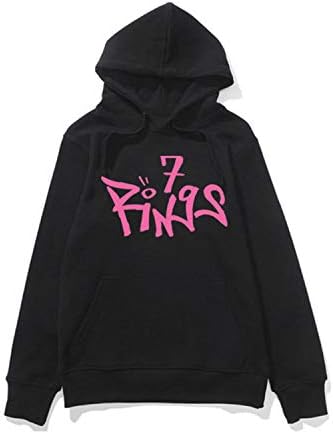 Women 7 Rings Seven Rings Sweatshirt Ariana Grande Hoodie Unisex Long Sleeve Black M