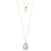 LUX ACCESSORIES Goldtone Multi Layer White Marble Stone Spear Pendant Necklace