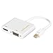 CableCreation Mini DisplayPort to HDMI VGA Adapter, 2 in 1 Mini DP (Thunderbolt 2) Converter Compatible with MacBook, MacBook Pro, Mac Mini, Surface Pro 3/4/5/6, White
