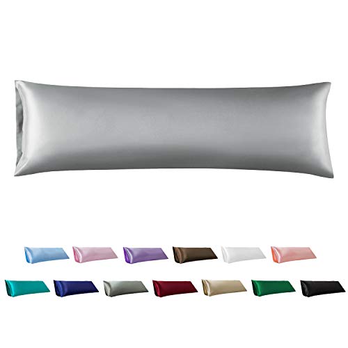 MR&HM Satin Body Pillow Cover 20x54 inches, Silky Slip Body Pillow