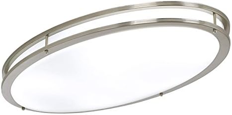 LB72155 LED Oval Flush Mount Ceiling Light, Antique Brushed Nickel, 32-inch, 35W, (360W Equivalent), 5000K Daylight, 2800 Lumens, ETL & DLC Listed, Energy Star, Dimmable