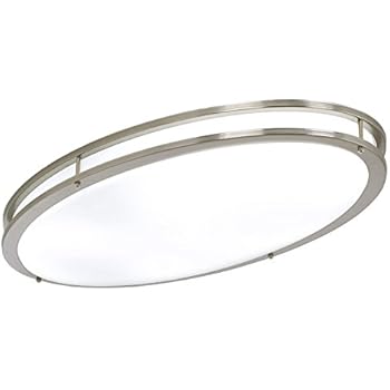 LB72133 LED Flush Mount Ceiling Lighting Oval, Antique Brushed Nickel, 32-Inch 4000K Cool White, 2800 Lumens, Energy Star