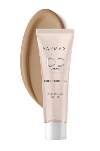 FARMASi CC Color Control Cream, Natural and Flawless Finish, Enriched Formula with Multimineral & Spf 25+, All-Day Hold, All Skin Types, 1 fl. oz, 04 Medium to Tan
