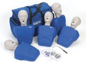CPR Prompt (5 Pack) BLUE Adult/Child Manikins w/50 Lung Bags, Nylon Carry Case &amp; Tool - LF06100U by CPR Prompt