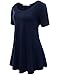 JollieLovin Women's Plus Size Tops Summer Tunic Short Sleeve Loose Fit T-Shirt to Wear with Leggings(Navy Blue,3X)