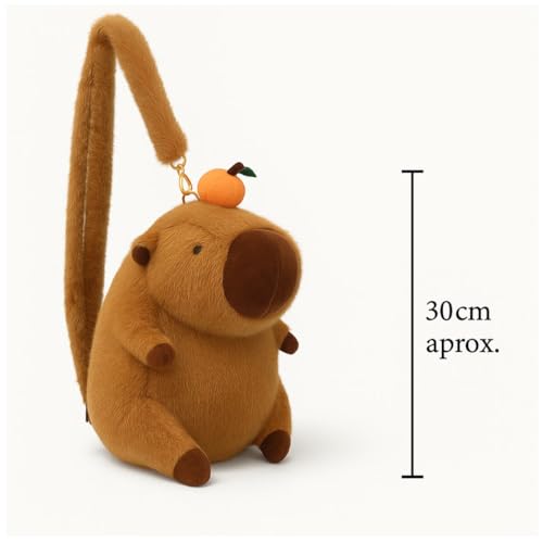 Mochila de Pelúcia Capivara Super Fofa e Macia Ideal Para o Dia a Dia Compacta e Espaçosa ideal para Crianças Adolescentes ou Adulto