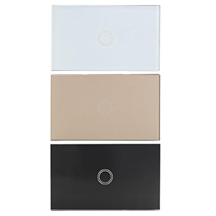 DADEQISH 1 Weg 1 Gang Kristallglas Remote Panel Touch LED Lichtschalter 110V-240V LED-Licht (Color : Black)