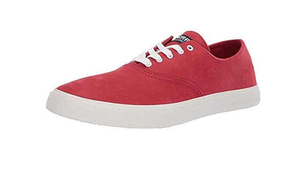 red sperry sneakers