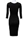 DRESSIS Womne's 3/4 Sleeve Round Neck Knee Length Bodycon Dress S-3XL (15 Colors)