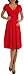 TINYHI Women's Knee Length Short Sleeve Jersey Skater Summer Dress Red Medium