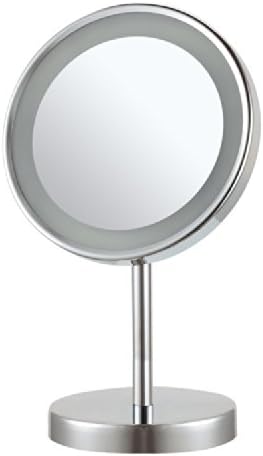 Nameeks AR7711-CR-3x Glimmer Round Free Standing 3x Magnification LED Makeup Mirror, Chrome