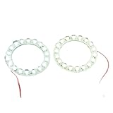 uxcell® 2 x 60mm White 18 SMD LED Car Angel Eyes Halo Ring