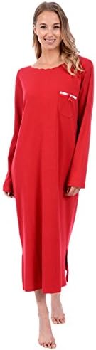 Patricia Women's Print Long Sleeve Combed Cotton Knit Nightgown