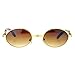 Retro Art Nouveau Vintage Style Small Oval Metal Frame Sunglasses Yellow Gold