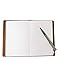 Collasaro Leather Journal Refillable Notebook with Plain Inserts Card Holder and Zipper Pouch