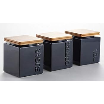 square tea coffee sugar canisters