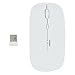 SROCKER T3 Ultra-thin 2.4GHz Wireless Silent Click Optical Mouse/Mice 3 Adjustable DPI Levels with 4 Buttons and Nano USB Receiver for Laptop/PC/Mac(White)