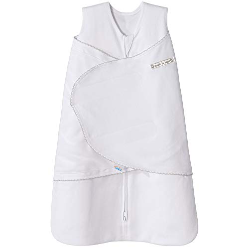 HALO 100 Cotton Sleepsack Swaddle, 3Way Adjustable Wearable Blanket, TOG 1.5, Solid White