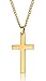 FIBO STEEL Stainless Steel Cross Pendant Necklace for Men Women Curb Chain, 22,24 Inches