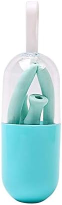 Originaltree Reusable Folding Silicone Drinking Straw with Cleaner Brush Can Kit Party Tool Green