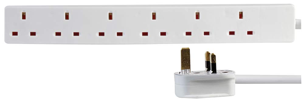 PRO ELEC PELB1909 Gang Extension Lead 3m, White