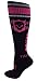 MOXY Socks Black with Pink and Lime Powerful Power Skull Deadlift Fitness Knee-High Socks