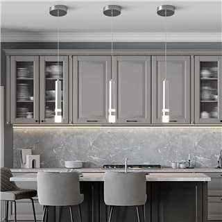 ZPBSJ Chandelier Lamps Modern Adjustable Height LED Mini Chandelier Lamps Chrome Kitchen Island Bedroom Lamp Small Chandelier (1-Pack)