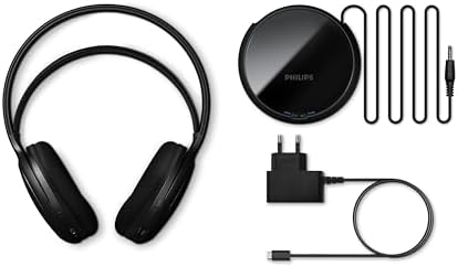 SHC5200M2 Cuffie TV wireless con 30H di riproduzione, Portata 30m, Connessione 2.4G digitale, Vestibilità comoda over-ear, Batteria sostituibile, Audio chiaro dei dialoghi – Nero