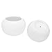 MyGift Set of 2 Small Round White Ceramic Modern Succulent Planter Pots - 3.5 Inch Home Decor