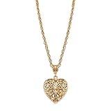 1928 Jewelry 14K Gold Dipped Filigree Puff Heart