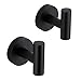 Hoooh Matte Black Towel Hook, SUS 304 Stainless Steel Coat/Robe Clothes Hook for Bath Kitchen Garage Wall Mounted (2 Pack), B100-BK-P2