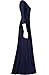 Bon Rosy Women's 3/4 Sleeve V-Neck Solid Maxi Wrap Dress 8163 Navy M