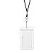Mifflin-USA Lanyard with Vertical ID Name Holder (Black Cord, Clear 2.25x3.5 Inch Card Holder, 25 Pack)