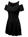 Doublju Womens Open Shoulder Flare Tunic T-Shirt Dress