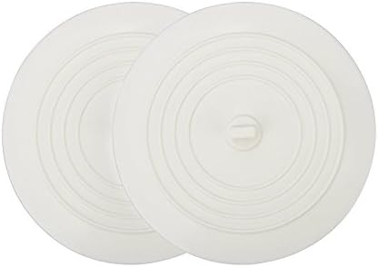 Jowneel 2 Pack 6 Inches Silicone Tub Stopper Drain Plug for Your Kitchens, Bathrooms and Laundries (white)