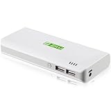 ZILU Smart Power 13000mAh Portable Charger External Battery Pack Backup Power Bank Dual USB for iPhone, iPad, Samsung and more, Retail Package, White