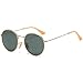 LKEYE Small Unisex Classic Vintage Round Mirror Lens Polarized Sunglasses LK1702 3447 Gold Frame/Dark green Lens