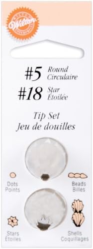 Wilton Decorating Tip Set 2/Pkg-#5 Round/#18 Star