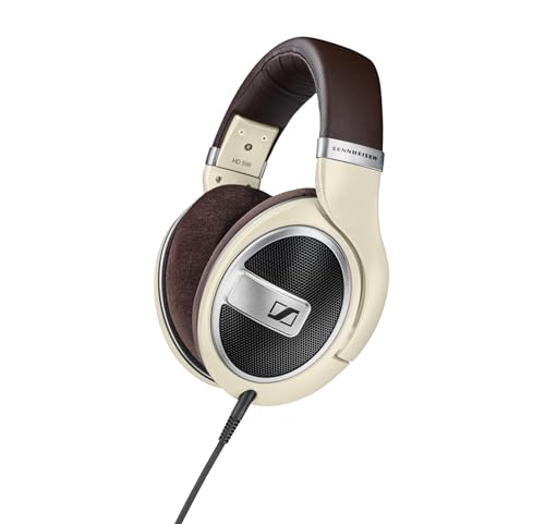 Sennheiser HD 599 Kopfhörer mit offenem Over-Ear Design mit außergewöhnlicher Klangqualität und geringer Verzerrung - Audiophile Ohrhörer mit austauschbaren Ohrpolstern, matt-ivory