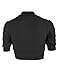 Ollie Arnes Women Basic Short Sleeve Versatile Bolero Shrug Cardign Junior Plus 41 BLACK XL