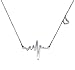 WDSHOW Heartbeat EKG Necklace 18k Rose Gold Plated or Silver-Tone