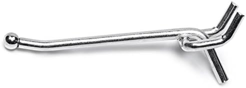 Presa 4-Inch Metal Pegboard Hooks - 25 Pack Heavy Duty Chrome Plated Hooks