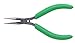 Xcelite LN542 Thin Fine Point Long Nose Plier with Green Cushion Grip Handle, Serrated Jaw, 5