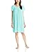 Miss Elaine Women's Tricot Short Flutter Sleeve Nightgown, Aqua Marine, Large