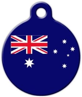 Dog Tag ArtDog Tag Art Personalized Australian Design Pet ID Tags for Dogs and Cats, Australia Flag, Large