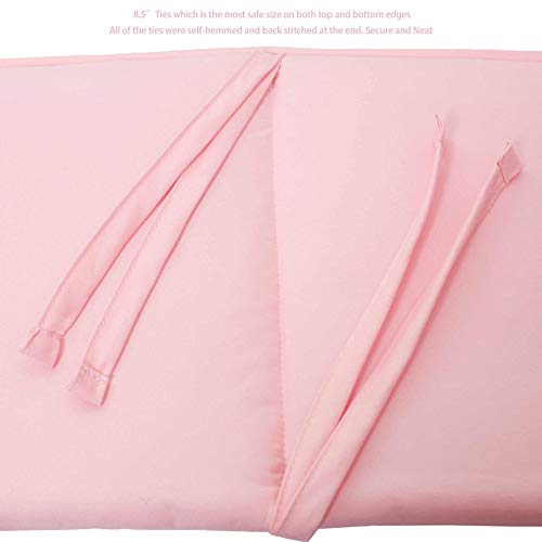 CaSaJa Napping Microfiber Crib Bumper Pads Protector, Soft and Breathable for Baby Boys and Girls, Fits Standard Size Crib and Toddler Beds 28 inches x 52 inches, Machine Washable, Baby Pink