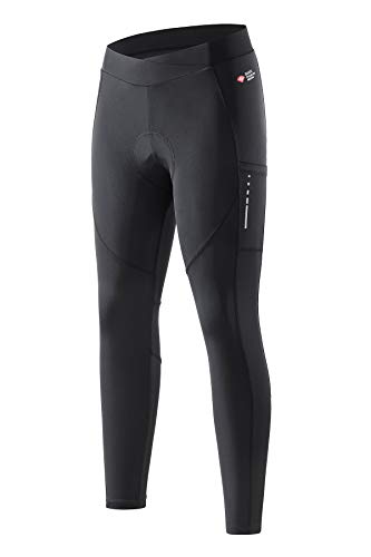 Santic Women Premium 3D Padded Breathable Long Cycling Tights Black