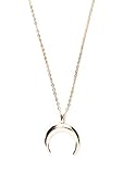 Happiness Boutique Half Moon Necklace in Gold Color | Delicate Minimalist Necklace Horn Pendant
